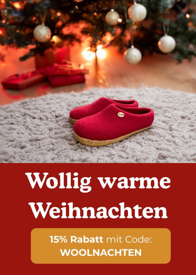 Weihnachts-Sale: 15% Rabatt auf alle Hausschuhe