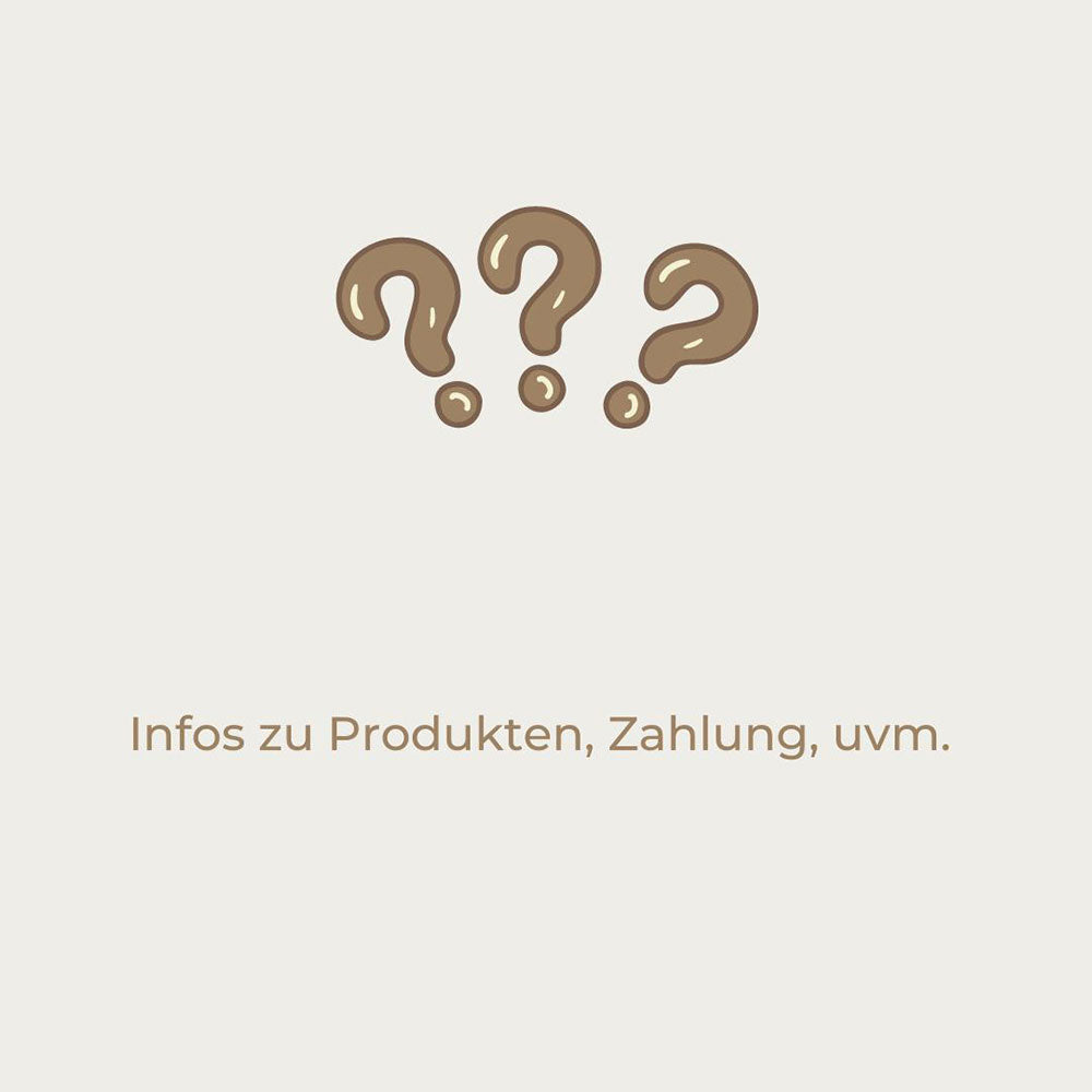 Hier findest du unser FAQ. Dort haben wir zum Beispiel Informationen zu unseren Produkten, Zahlung, etc. Klicke das Bild an, um auf das FAQ weitergeleitet zu werden.