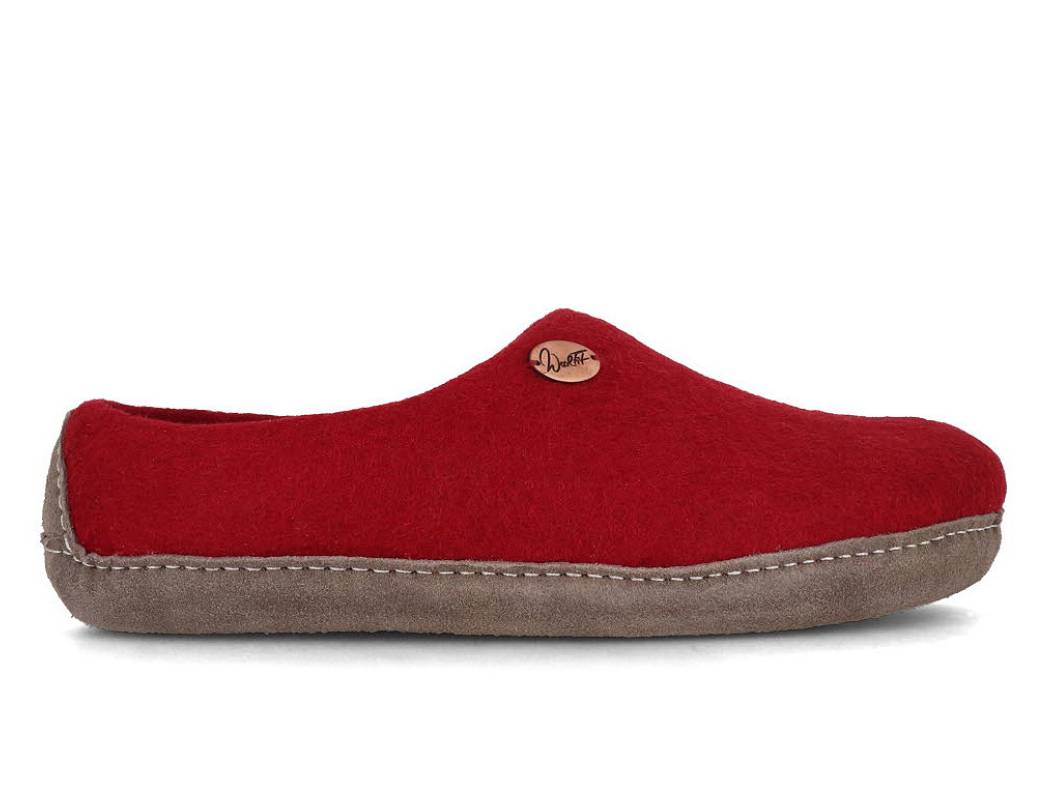Barfuß-Hausschuh Footprint, dunkelrot