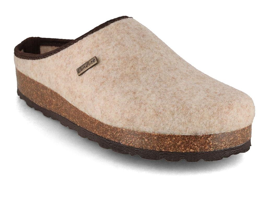Tuffeln Komfort vegane Filzpantoffeln, beige