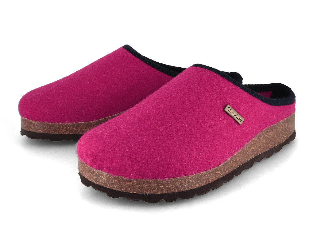 Tuffeln Komfort vegane Filzpantoffeln, fuchsia