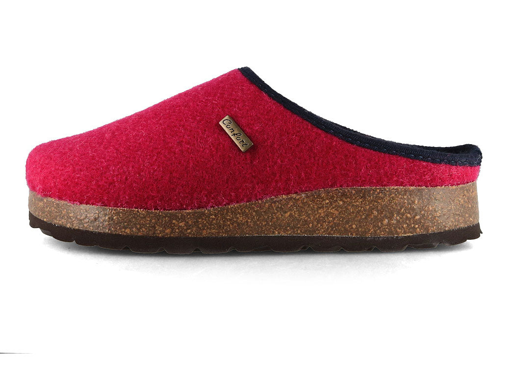 Tuffeln Komfort vegane Filzpantoffeln, rot
