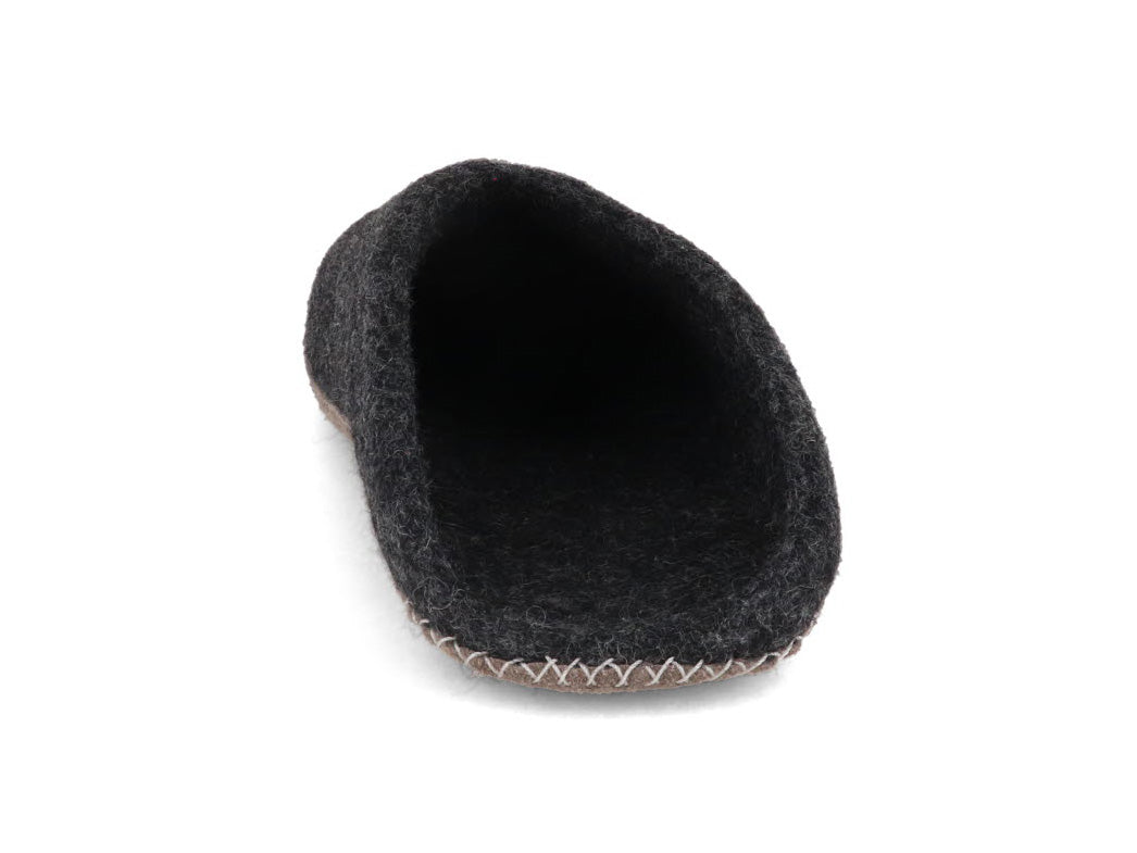 Offene Filzpantoffeln ohne Fersenrand Tibet, graphit