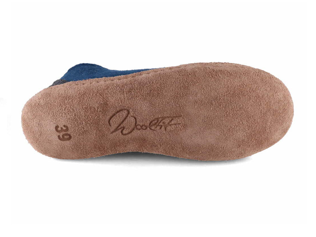 Hohe Filzhausschuhe Highland, blau