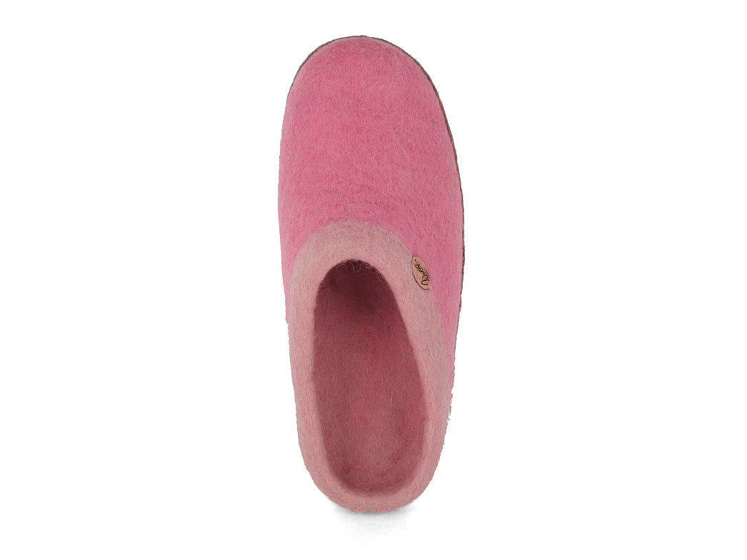 Sherpa Filzpantoffeln mit Fußbett & Ledersohle, rosa