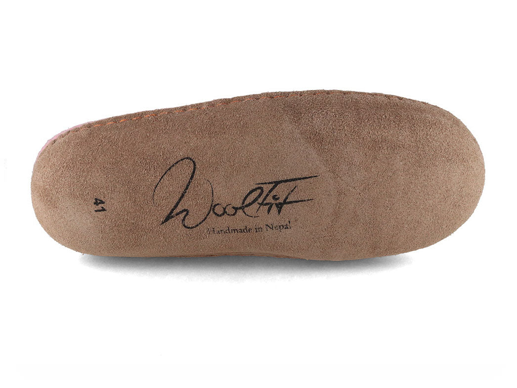 Sherpa Filzpantoffeln mit Fußbett & Ledersohle, rosa
