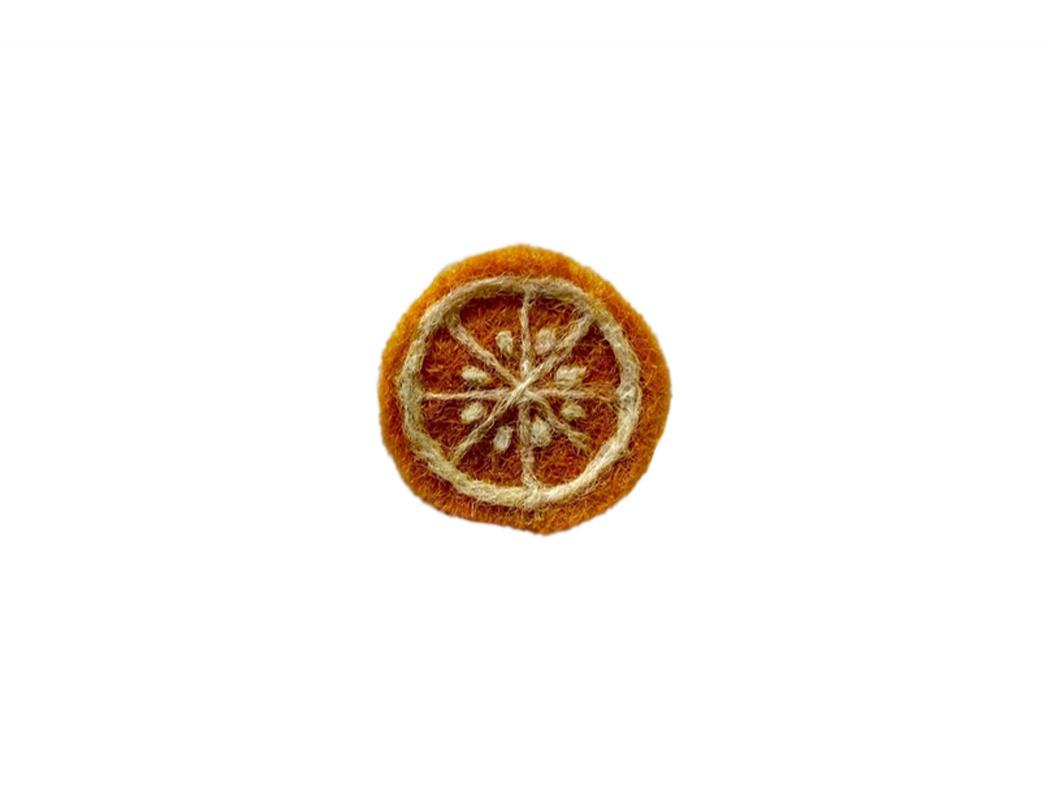 Filzsticker Orange im Set mit Filznadel und Holzgriff, orange