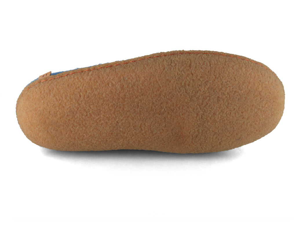 Sherpa Filzpantoffeln mit Fußbett & Naturgummisohle, blau