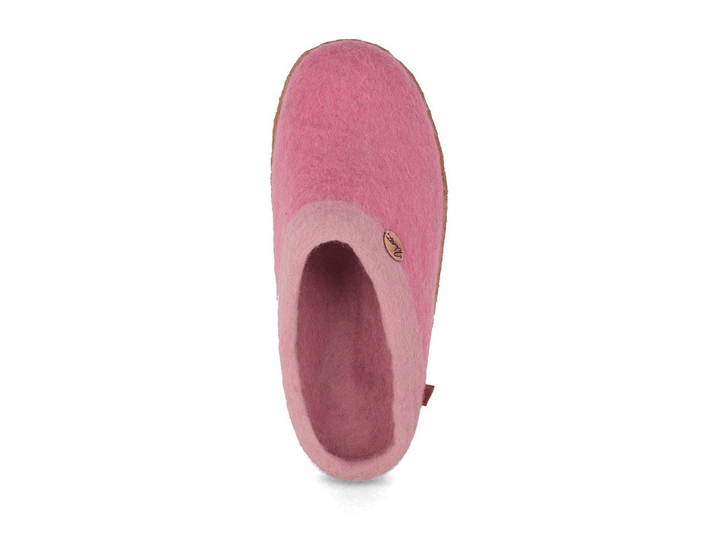 Sherpa Filzpantoffeln mit Fußbett & Naturgummisohle, rosa