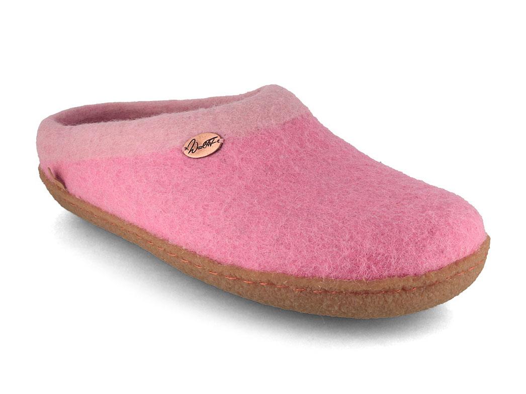 Sherpa Filzpantoffeln mit Fußbett & Naturgummisohle, rosa