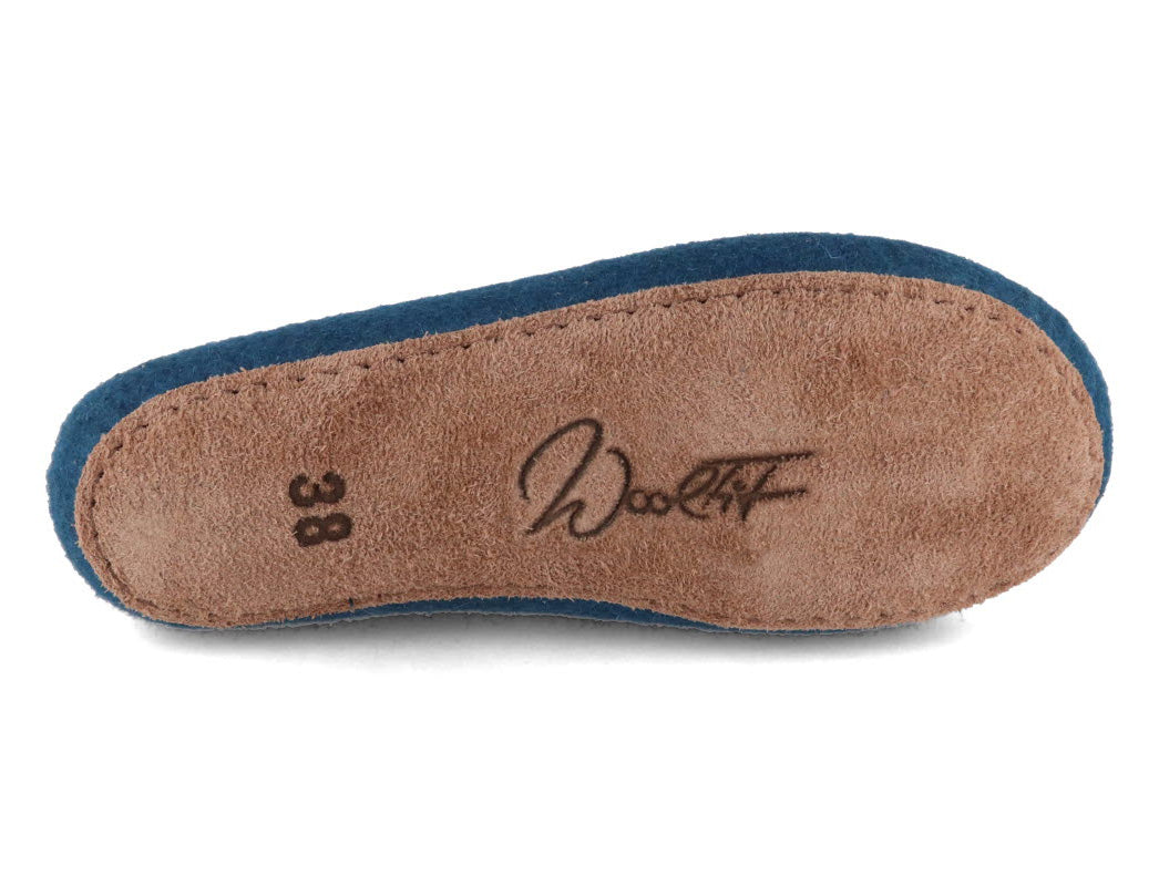 Ballerina-Hausschuhe aus Filz, blau