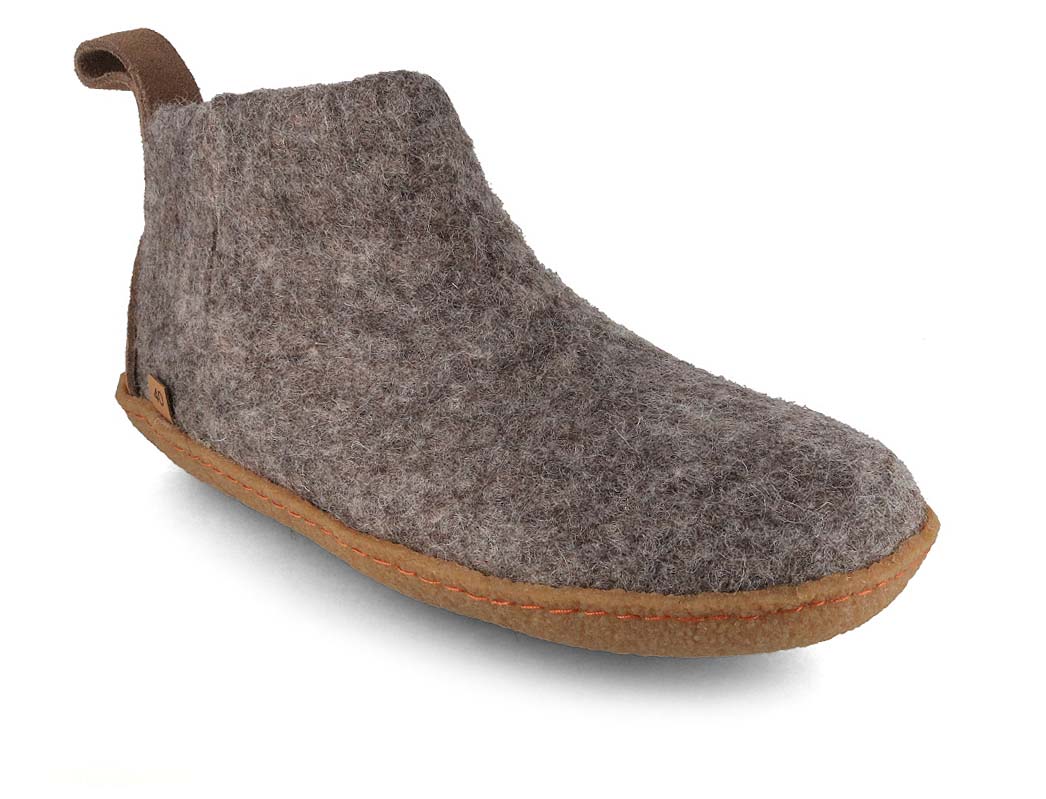 Hüttenschuhe mit Gummisohle Yeti, steingrau