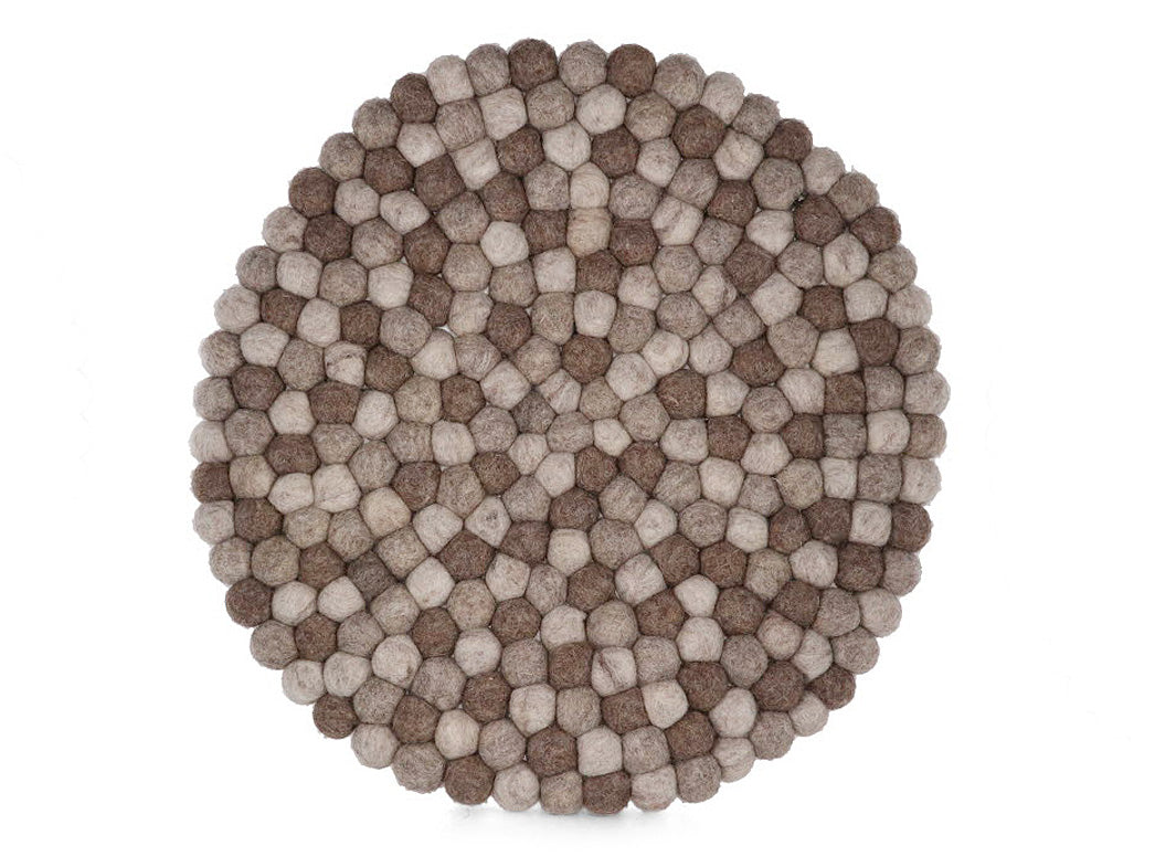 Filzkugeln Tischdeko, Filzunterlage, Sitzkissen 40cm, rund, natur