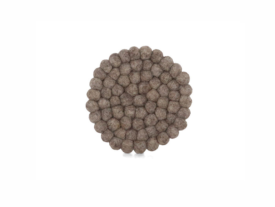 Filzkugeln Untersetzer für Getränke 10cm, rund, stone