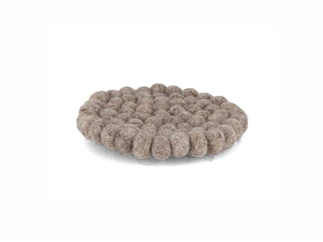 Filzkugeln Untersetzer für Getränke 10cm, rund, stone