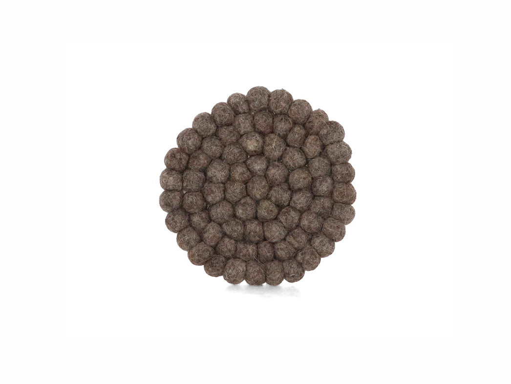 Filzkugeln Untersetzer für Getränke 10cm rund, torf