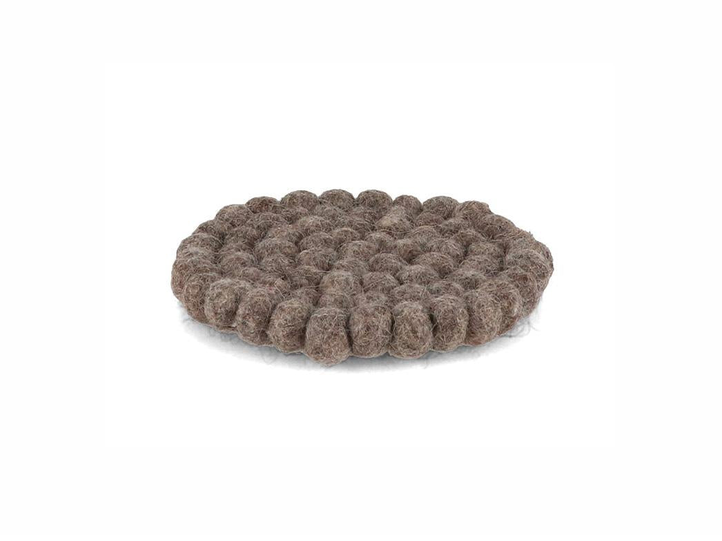 Filzkugeln Untersetzer für Getränke 10cm rund, torf