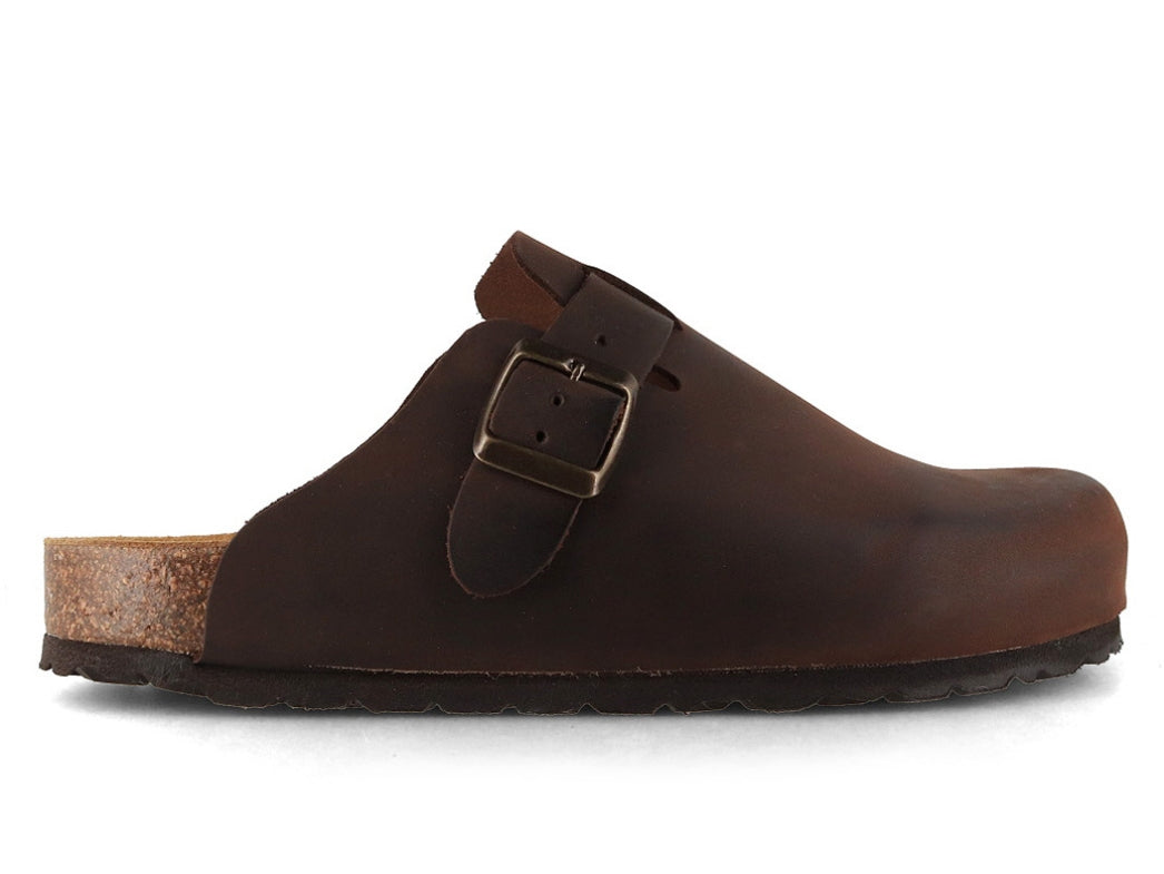 herren clog leder dnkelbraun