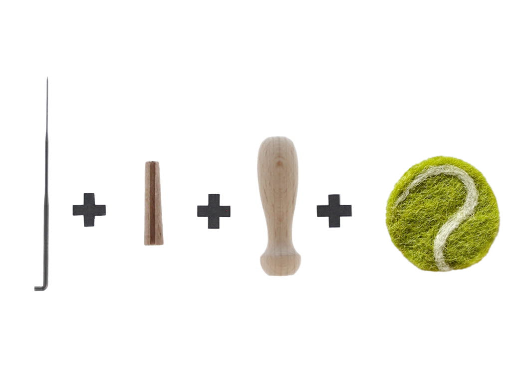 Filzsticker Tennisball, handgefilzt, grün