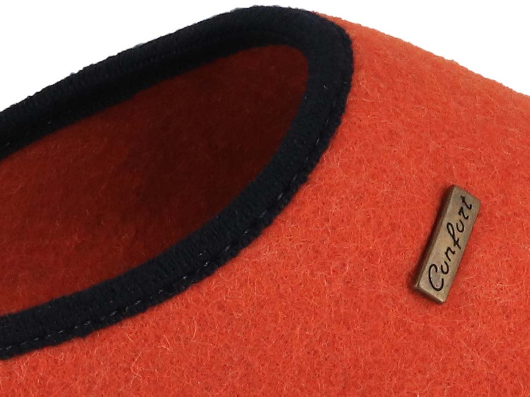 Tuffeln Komfort vegane Filzpantoffeln, orange