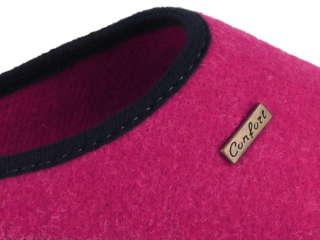 Tuffeln Komfort vegane Filzpantoffeln, fuchsia