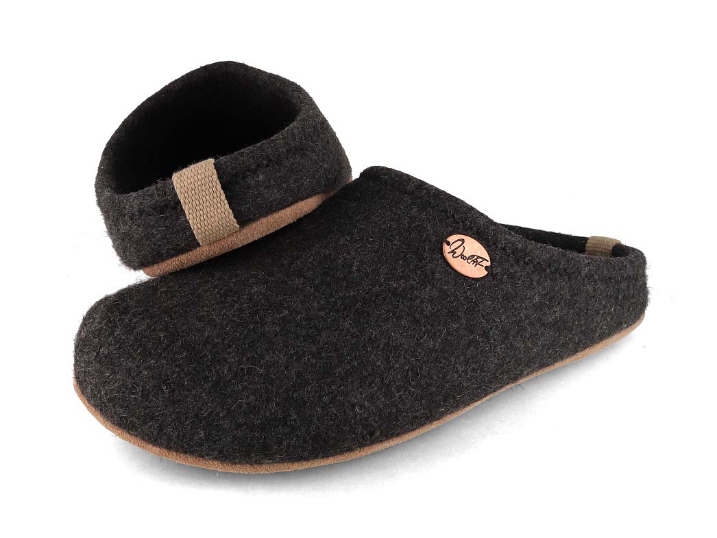 Barefoot Filzpantoffeln mit viel Zehenfreiheit, grau