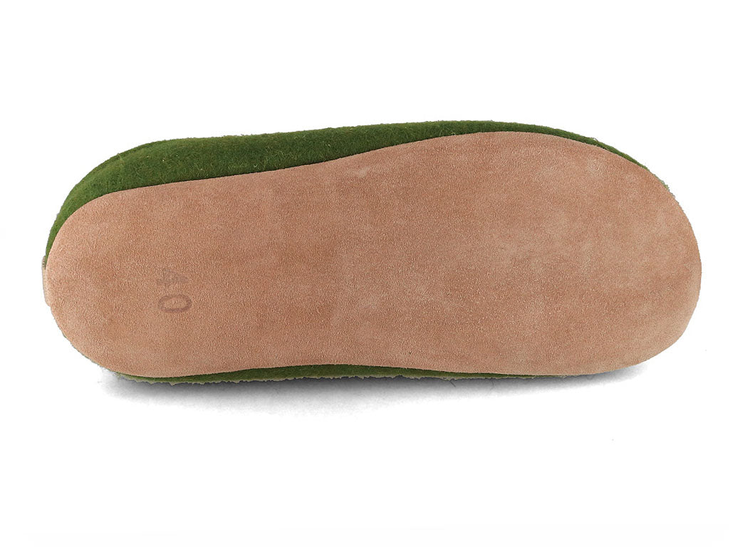 Barefoot Filzpantoffeln mit viel Zehenfreiheit, grün