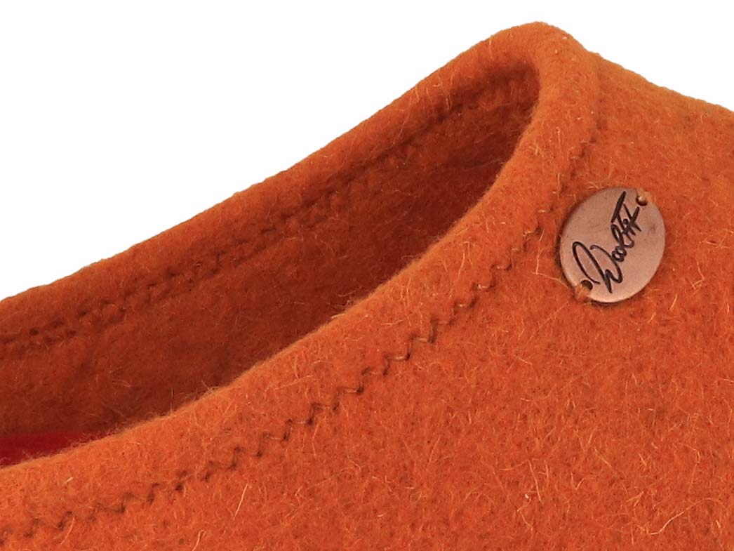 Barefoot Filzpantoffeln mit viel Zehenfreiheit, orange