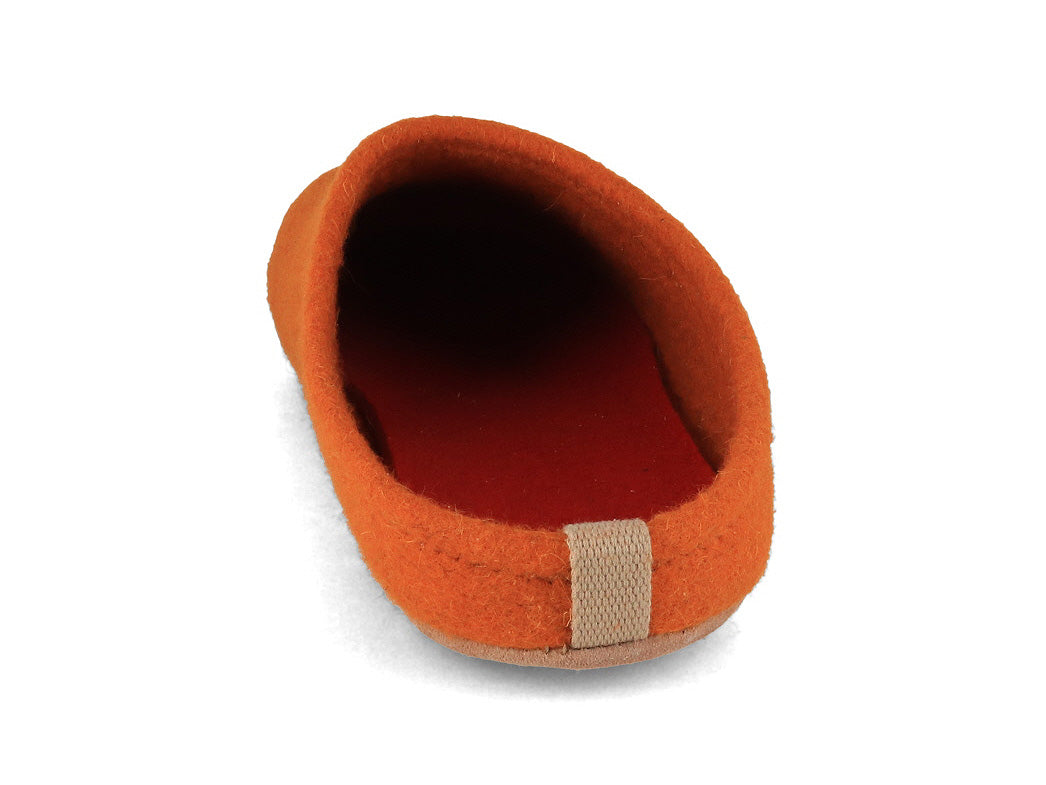 Barefoot Filzpantoffeln mit viel Zehenfreiheit, orange