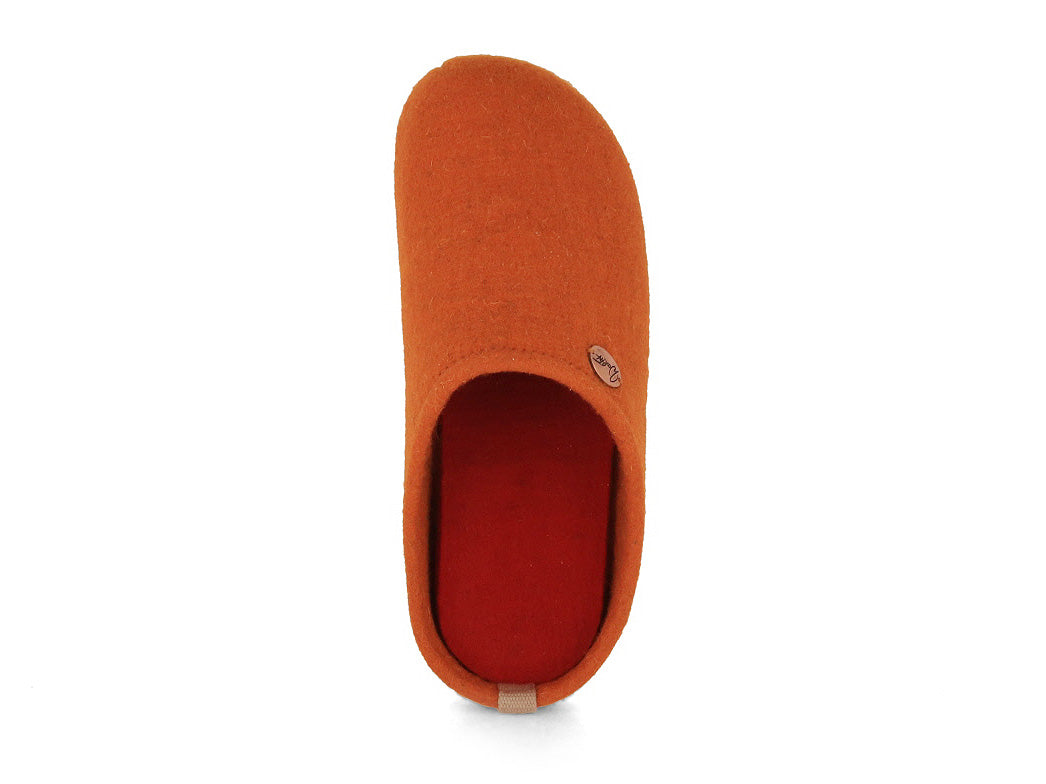 Barefoot Filzpantoffeln mit viel Zehenfreiheit, orange