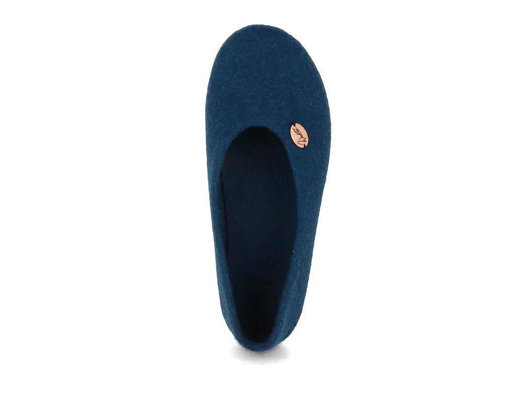 Ballerina-Hausschuhe aus Filz, blau