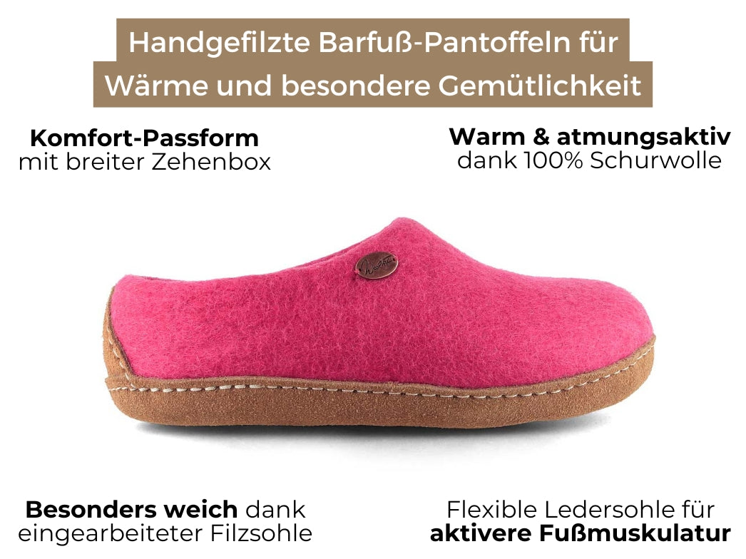 Barfuß-Hausschuh Footprint, pink