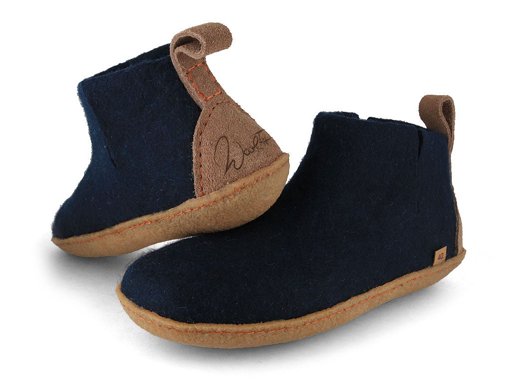 Hüttenschuhe mit Gummisohle Yeti, blau