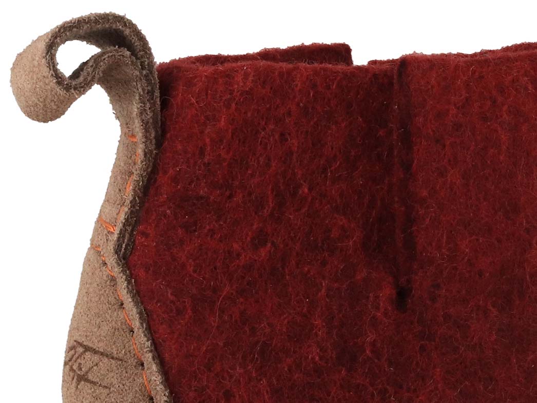 Hüttenschuhe mit Gummisohle Yeti, dunkelrot