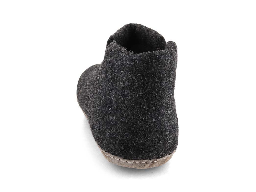 Hüttenschuhe mit Ledersohle Yeti, graphit