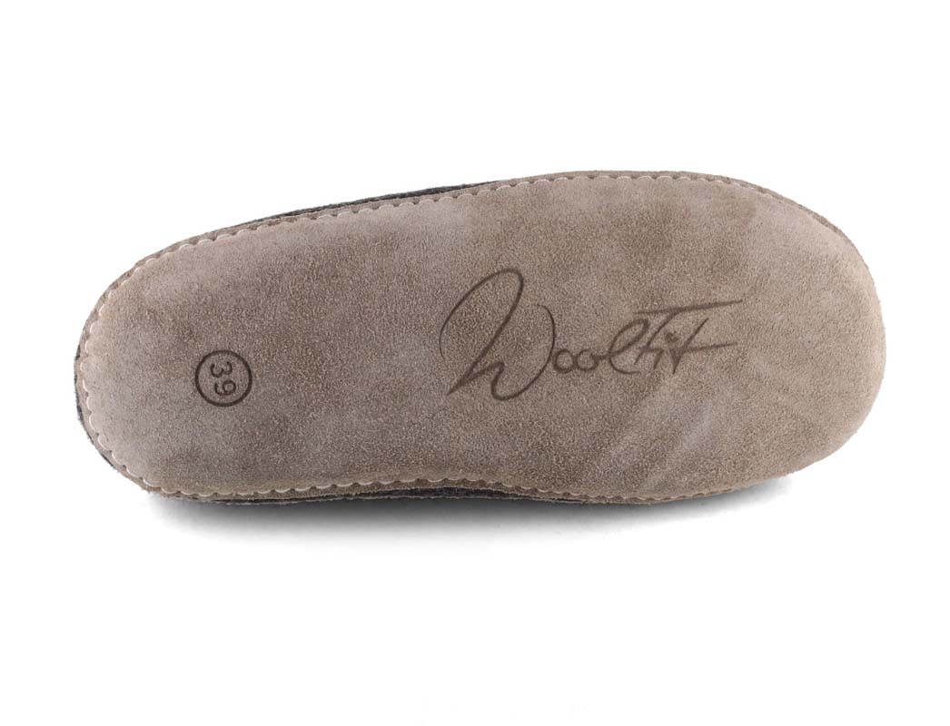 Hüttenschuhe mit Ledersohle Yeti, graphit