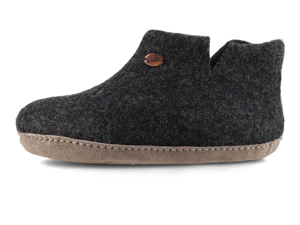 Hüttenschuhe mit Ledersohle Yeti, graphit