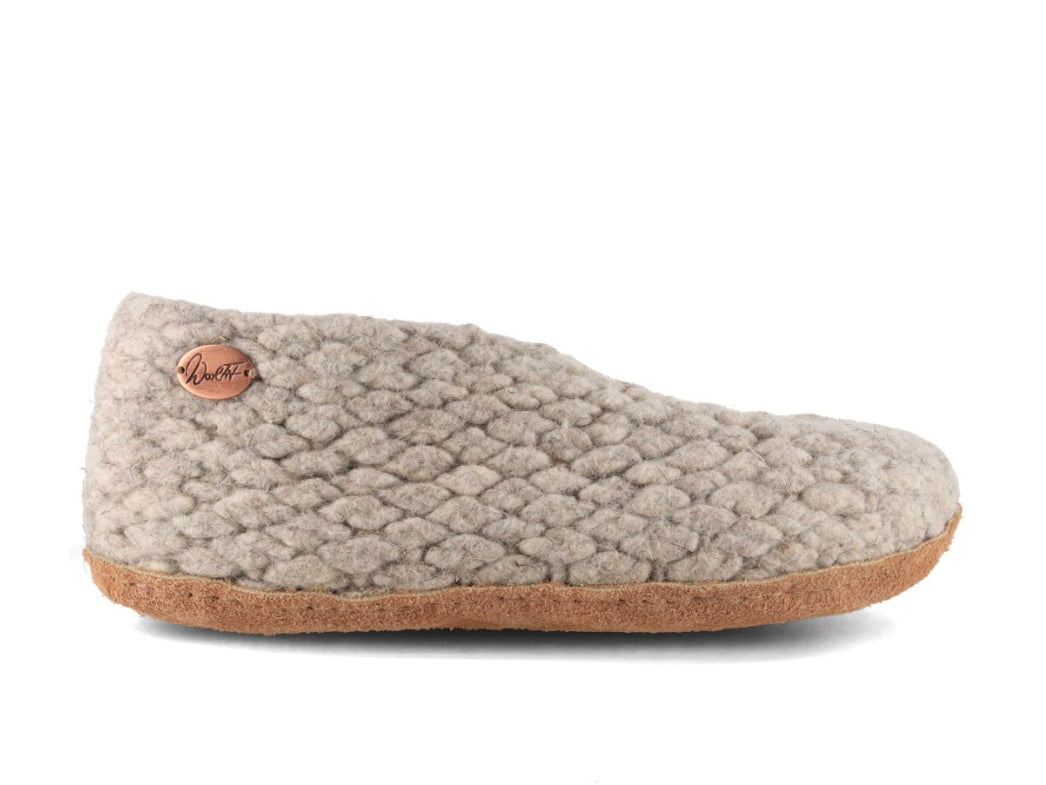 Woolies handgewebte Hausschuhe, beige