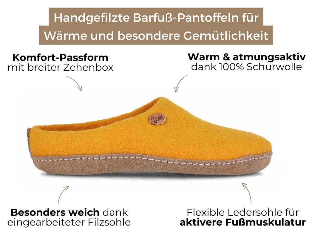 Barfuß-Hausschuh Footprint, orange