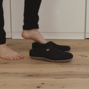 Barfuß-Hausschuh Footprint, dunkelrot