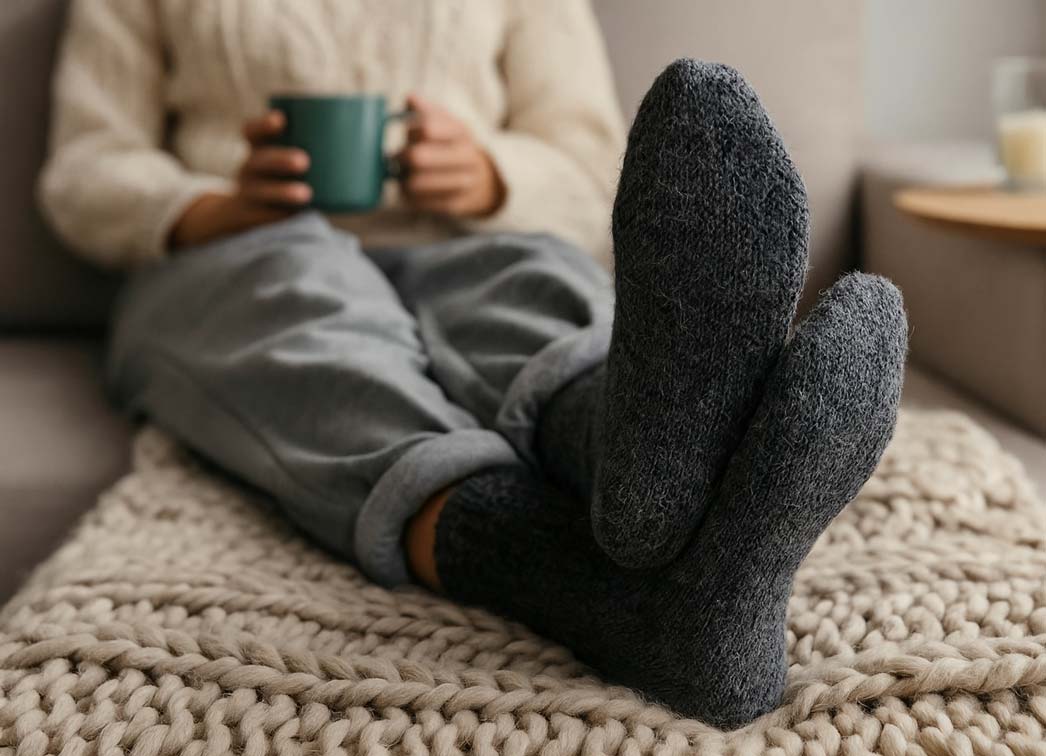 2 Paar Alpaka-Schafwollsocken – Wärmend, Atmungsaktiv & Mit Weichem Komfortbund