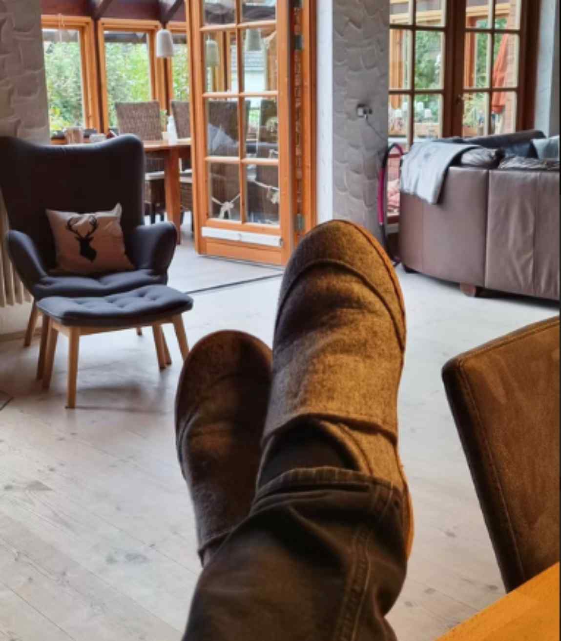 Home Office Hausschuhe Taiga, hellgrau